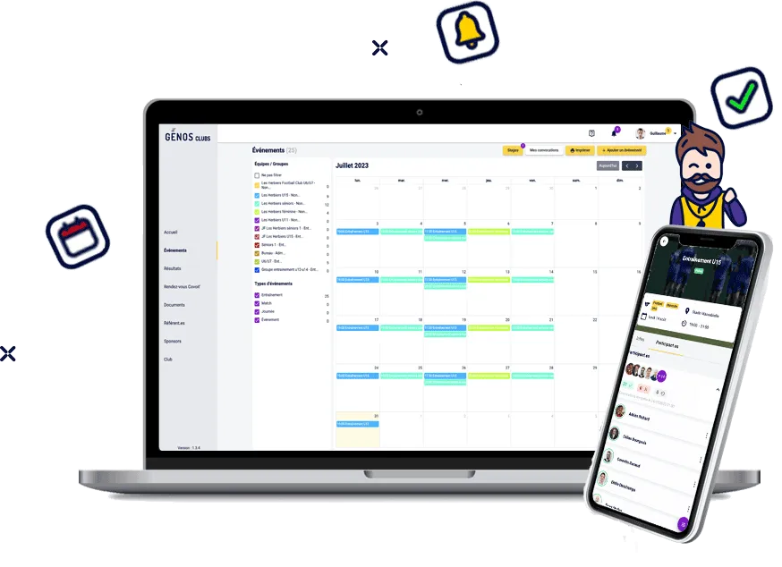 Gère tes entraînements et présences avec Génos Clubs