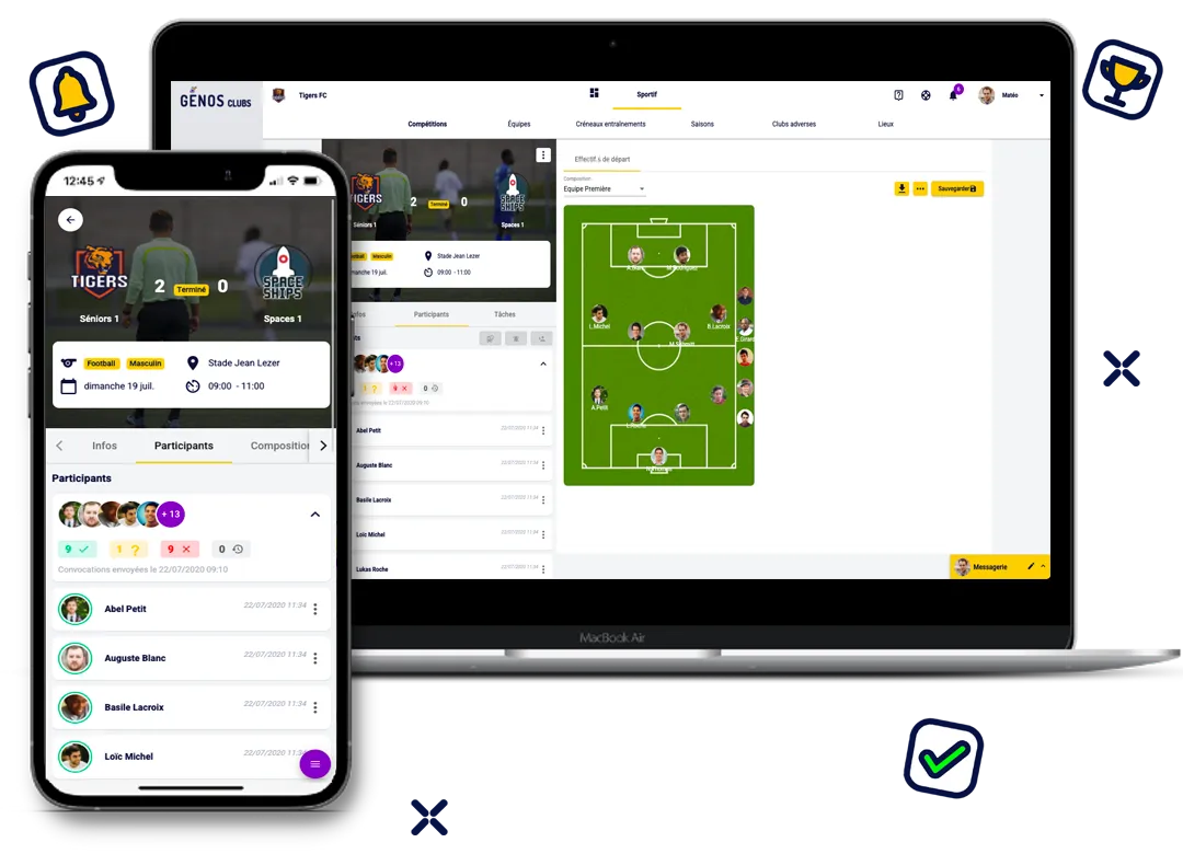 Match sur téléphone et PC