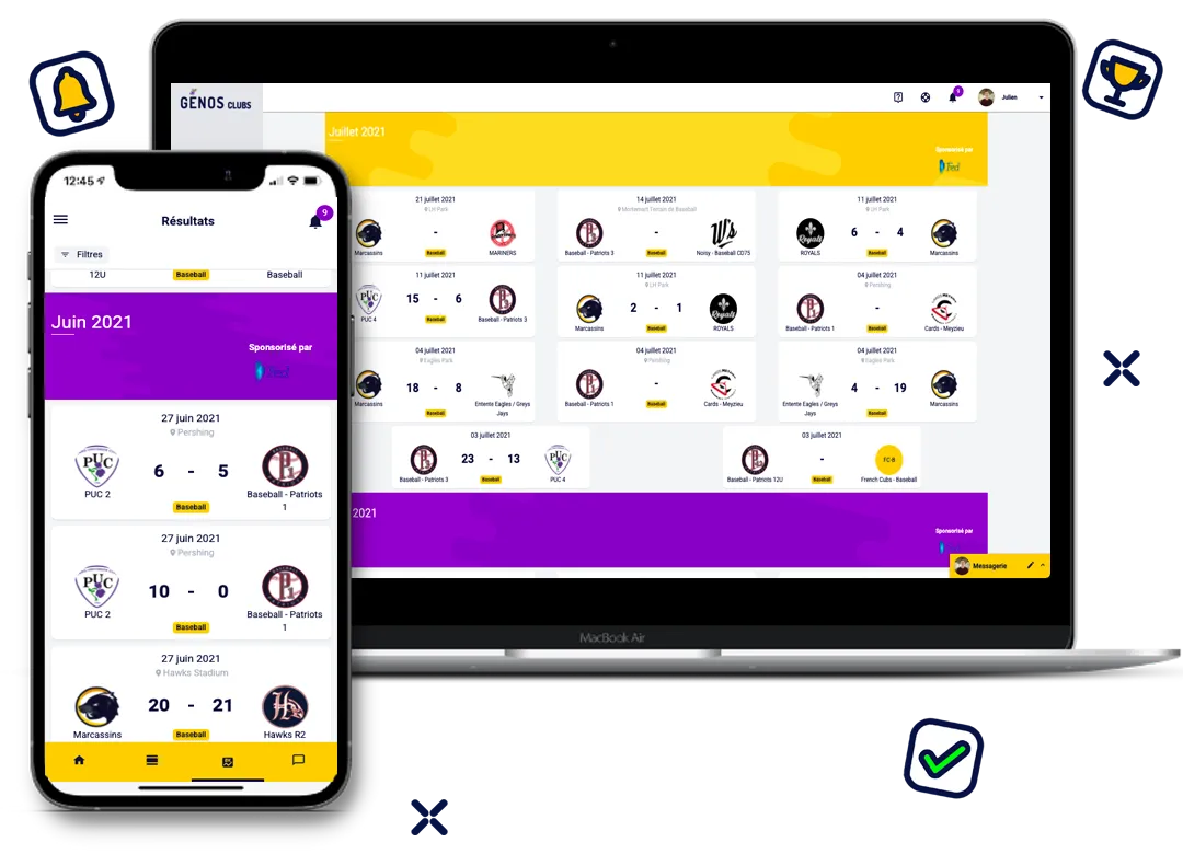 Résultats sur téléphone et PC